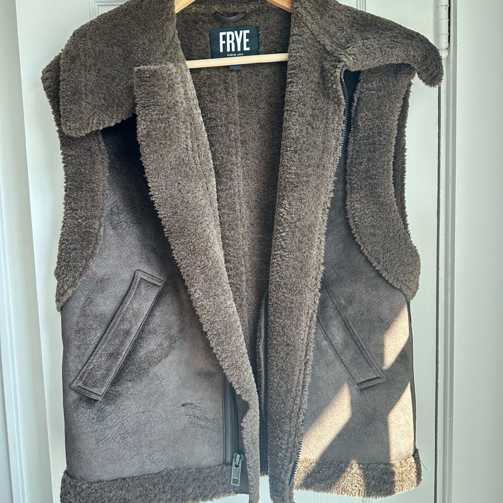 Frye Brown Shearling Vest